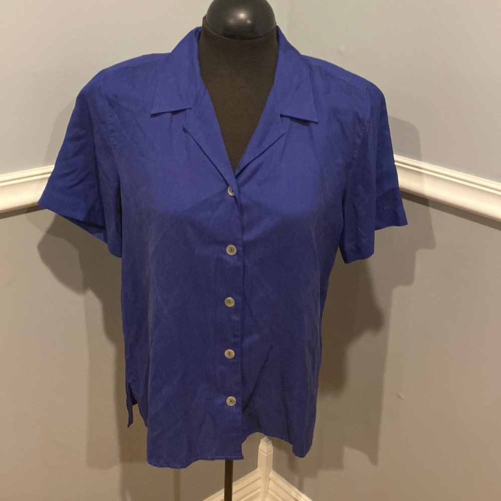 Croft & barrow suede silk blouse